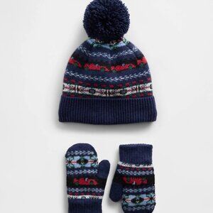 Knitted Beanie + Mittens set / Ages 12-24 months